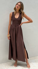 Amira Maxi Dress - Chocolate